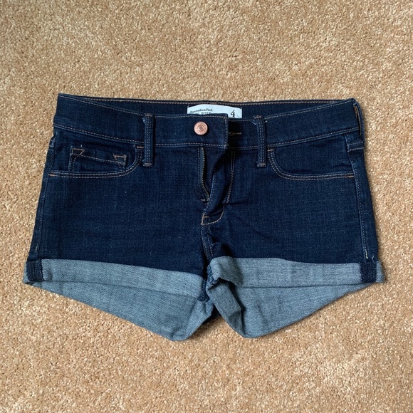 Abercrombie & Fitch Pants - Low Rise Dark Wash Denim Shorts